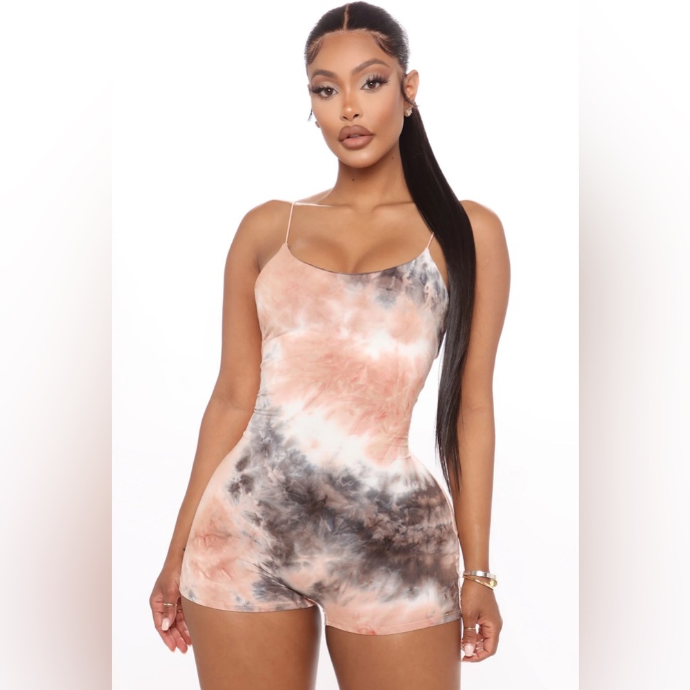 Much Love Tie Dye Romper pink/combo